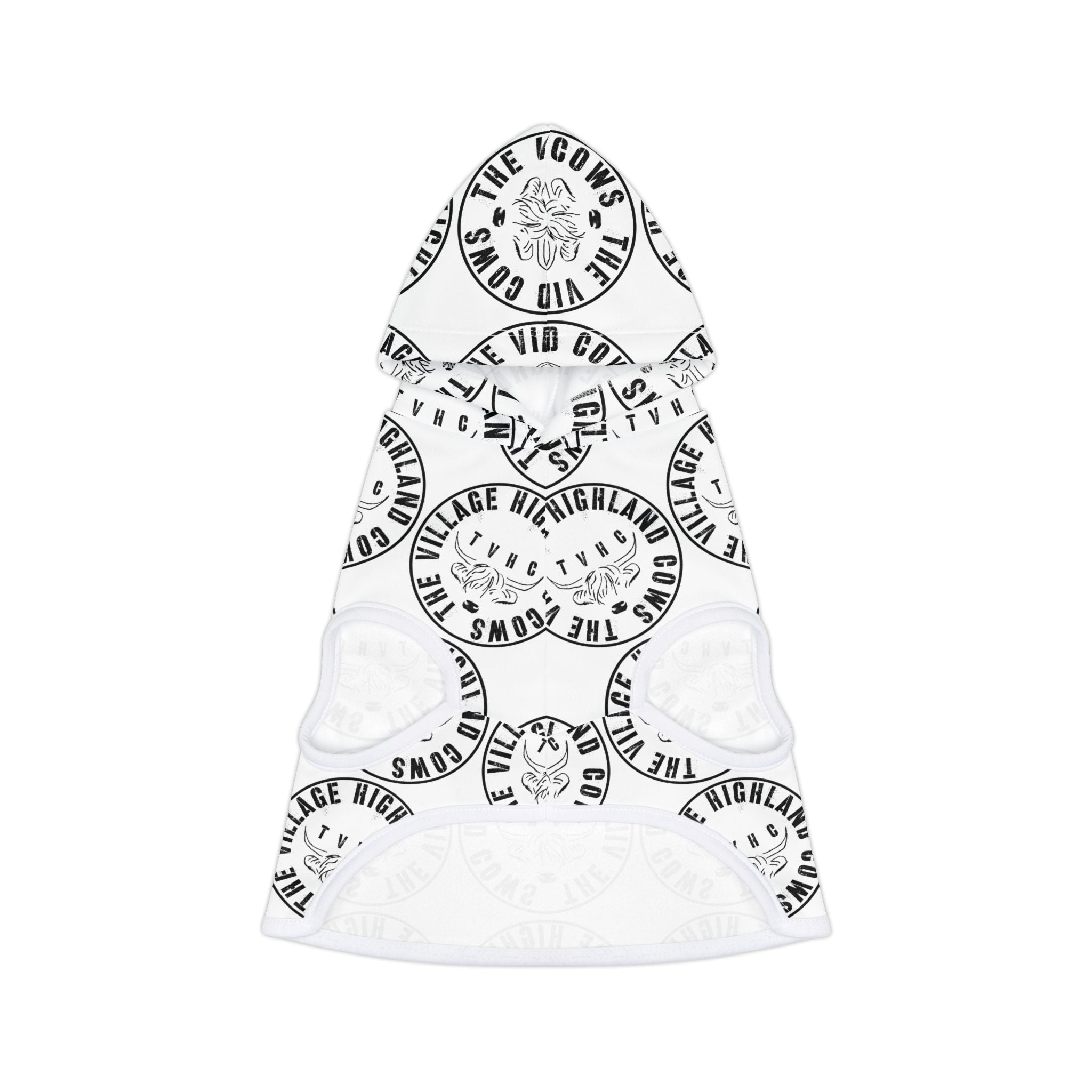 TheVillageHighlandCows Dog Hoodie (Black Logo)