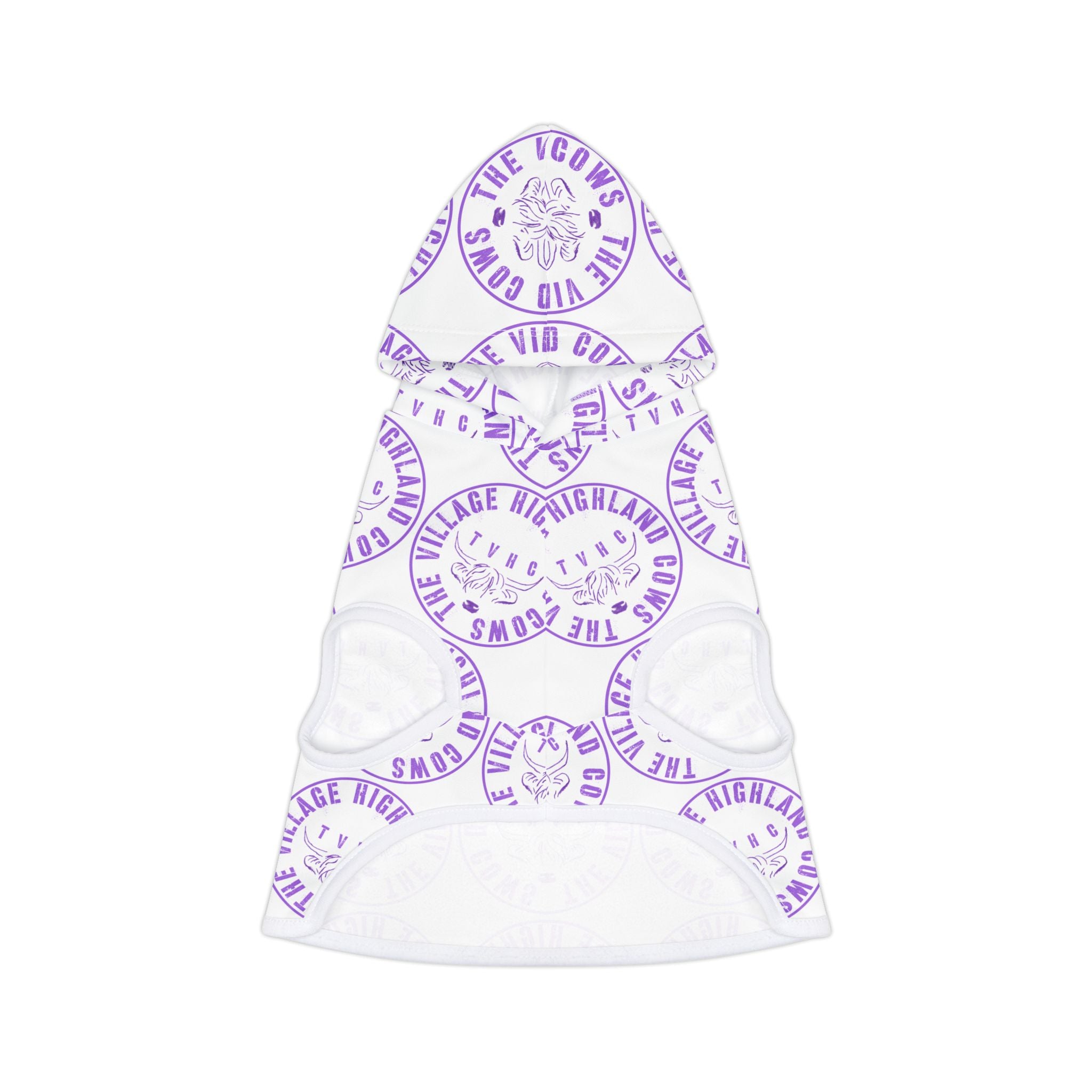 TheVillageHighlandCows Dog Hoodie (Purple Logo)