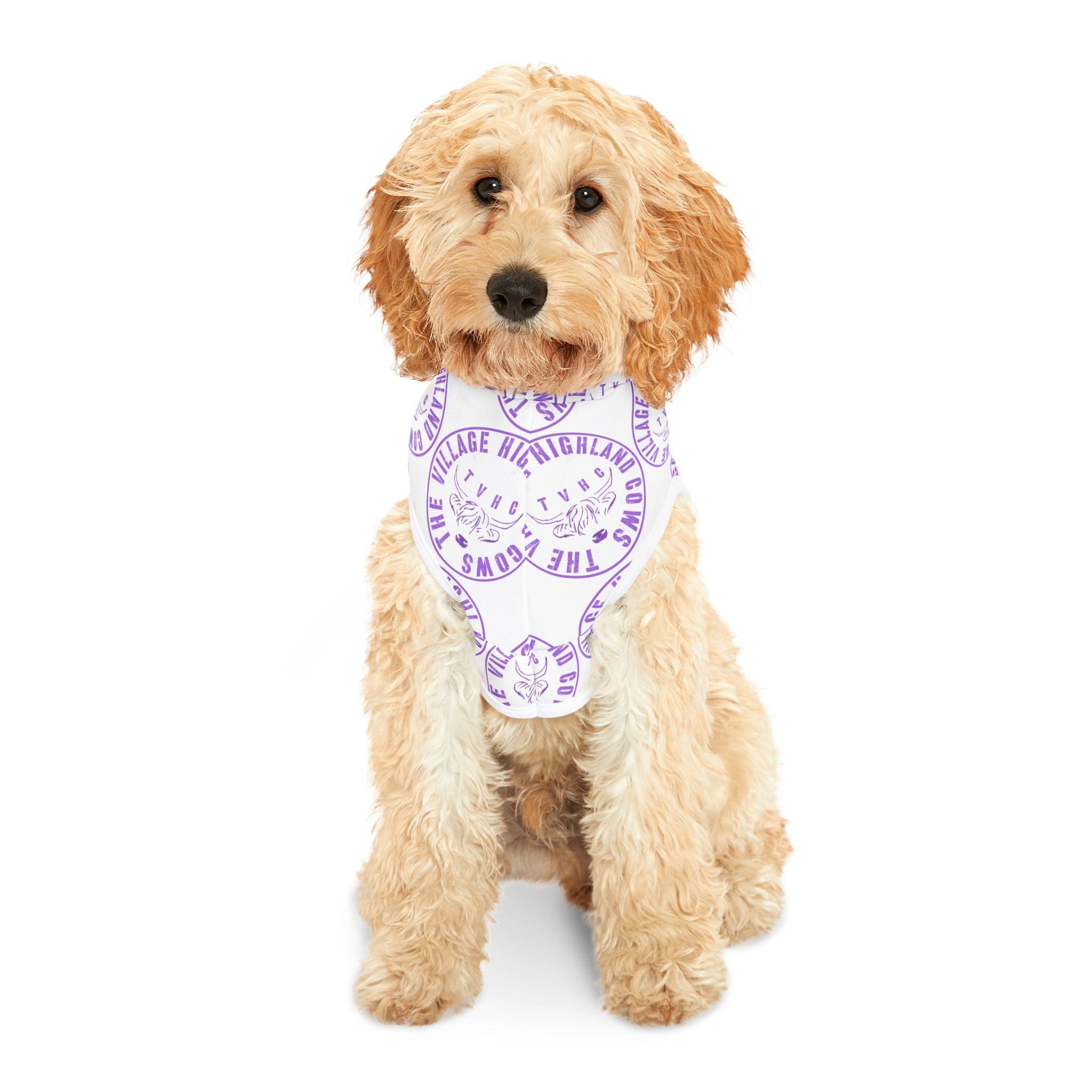 TheVillageHighlandCows Dog Hoodie (Purple Logo)